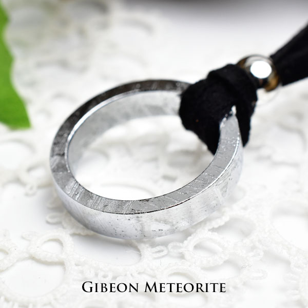 ギベオン　隕石　メテオライト　リングネックレス　指輪　gibeon　meteorite　ペア　ネックレス