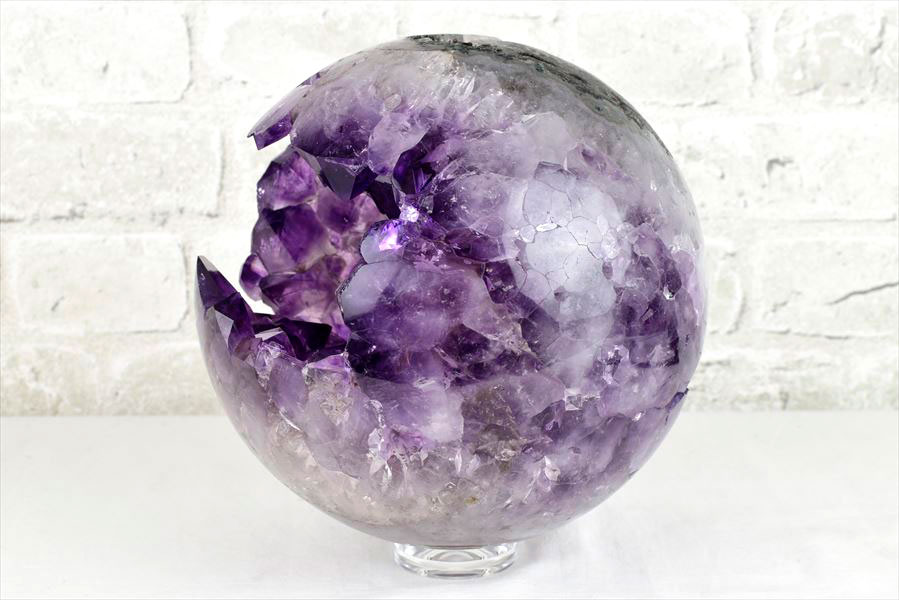 アメジスト　笑口　丸玉　紫水晶　アメシスト　amethyst geode　インテリア　置物　天然石　パワーストーン