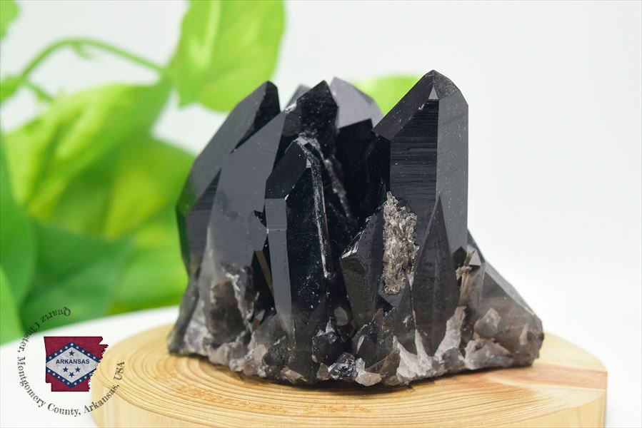 アーカンソー産水晶　アーカンソー産黒水晶　スモーキークォーツ　結晶　原石　浄化　置物　天然石　パワーストーン