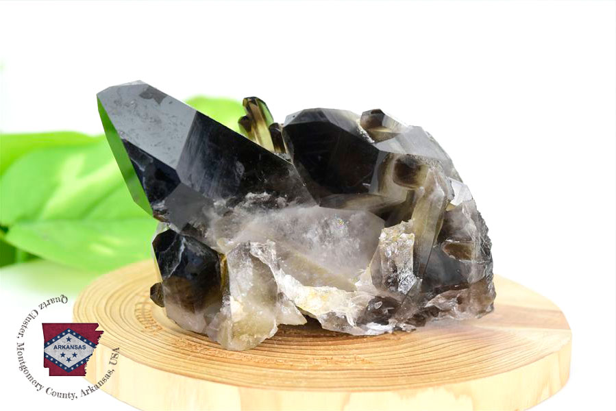 アーカンソー産　黒水晶クラスター　Arkansas　スモーキークォーツ　原石　結晶　クラスター　浄化　置物　天然石　パワーストーン