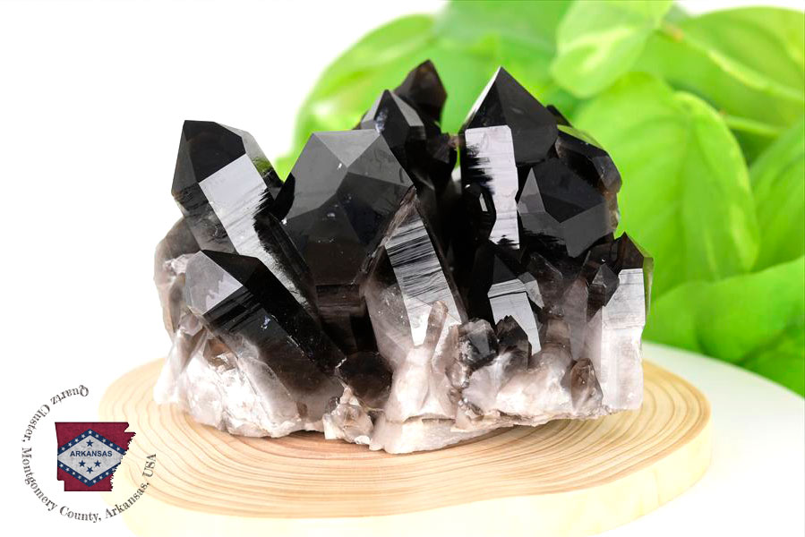 アーカンソー産　黒水晶クラスター　Arkansas　スモーキークォーツ　原石　結晶　クラスター　浄化　置物　天然石　パワーストーン