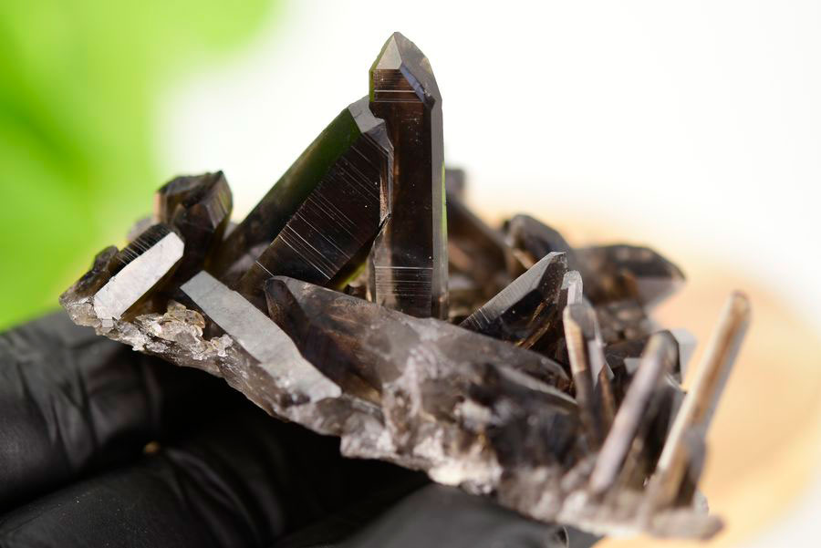 アーカンソー産　黒水晶クラスター　Arkansas　スモーキークォーツ　原石　結晶　クラスター　浄化　置物　天然石　パワーストーン
