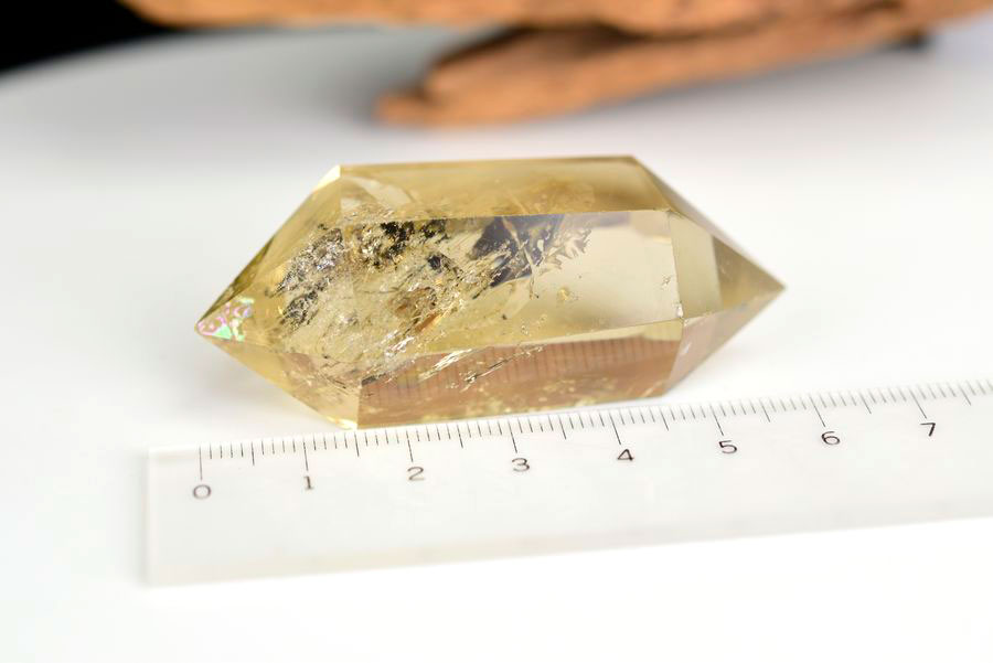 レインボーシトリン　虹入り　黄水晶　ダブルポイント　両剣　DT　天然石　パワーストーン