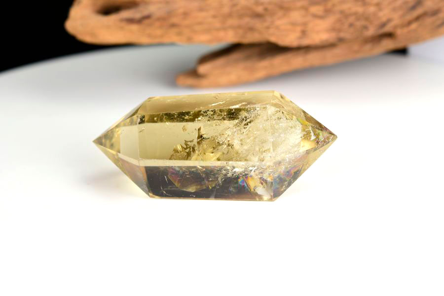 レインボーシトリン　虹入り　黄水晶　ダブルポイント　両剣　DT　天然石　パワーストーン