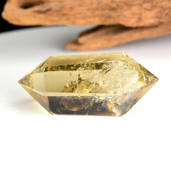 レインボーシトリン　虹入り　黄水晶　ダブルポイント　両剣　DT　天然石　パワーストーン