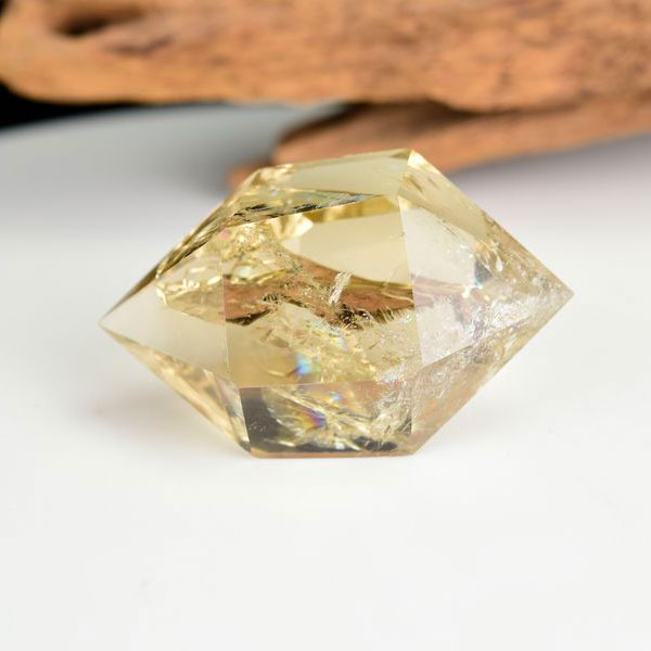 レインボーシトリン　虹入り　黄水晶　ダブルポイント　両剣　DT　天然石　パワーストーン