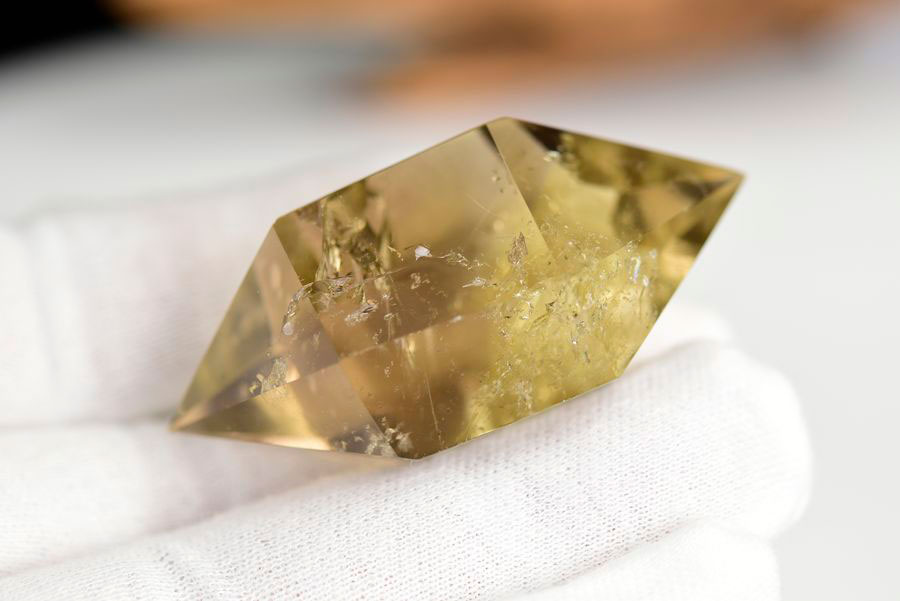 レインボーシトリン　虹入り　黄水晶　ダブルポイント　両剣　DT　天然石　パワーストーン