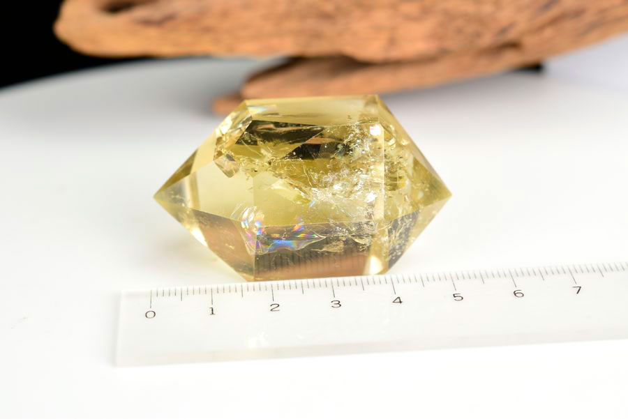 レインボーシトリン　虹入り　黄水晶　ダブルポイント　両剣　DT　天然石　パワーストーン