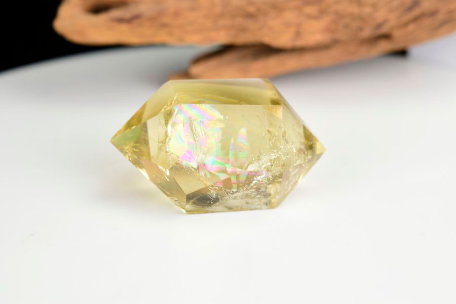 レインボーシトリン　虹入り　黄水晶　ダブルポイント　両剣　DT　天然石　パワーストーン