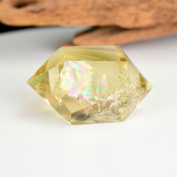 レインボーシトリン　虹入り　黄水晶　ダブルポイント　両剣　DT　天然石　パワーストーン