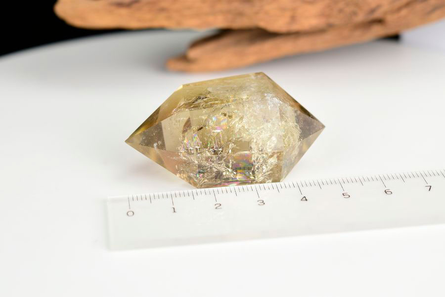 レインボーシトリン　虹入り　黄水晶　ダブルポイント　両剣　DT　天然石　パワーストーン