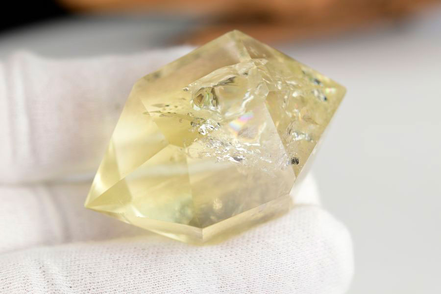 レインボーシトリン　虹入り　黄水晶　ダブルポイント　両剣　DT　天然石　パワーストーン