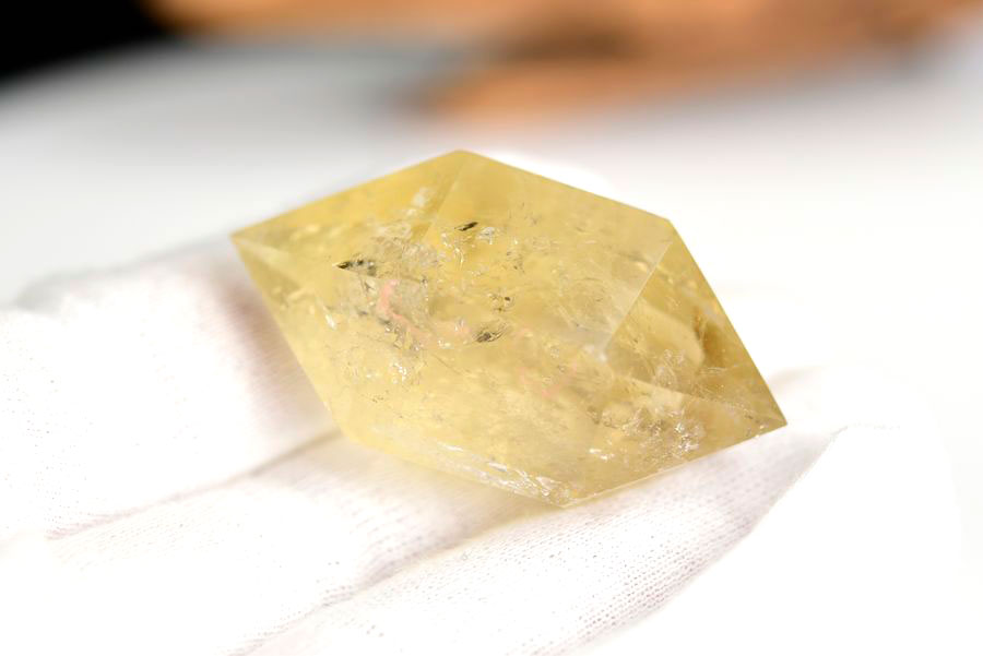 レインボーシトリン　虹入り　黄水晶　ダブルポイント　両剣　DT　天然石　パワーストーン