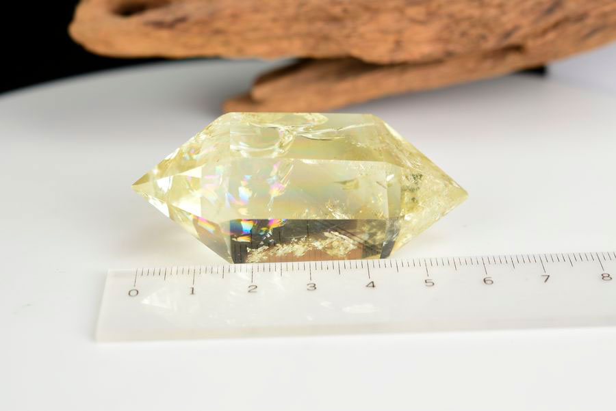 レインボーシトリン　虹入り　黄水晶　ダブルポイント　両剣　DT　天然石　パワーストーン