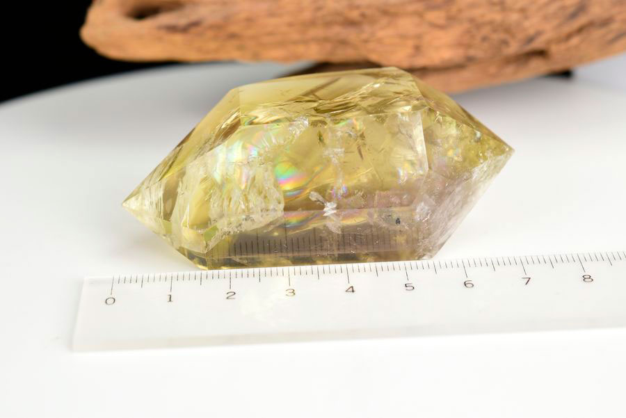 レインボーシトリン　虹入り　黄水晶　ダブルポイント　両剣　DT　天然石　パワーストーン