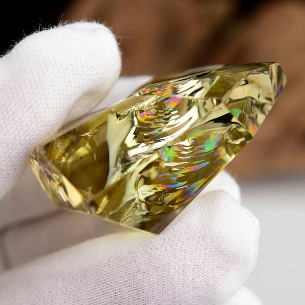 レインボーシトリン　虹入り　黄水晶　ダブルポイント　両剣　DT　天然石　パワーストーン