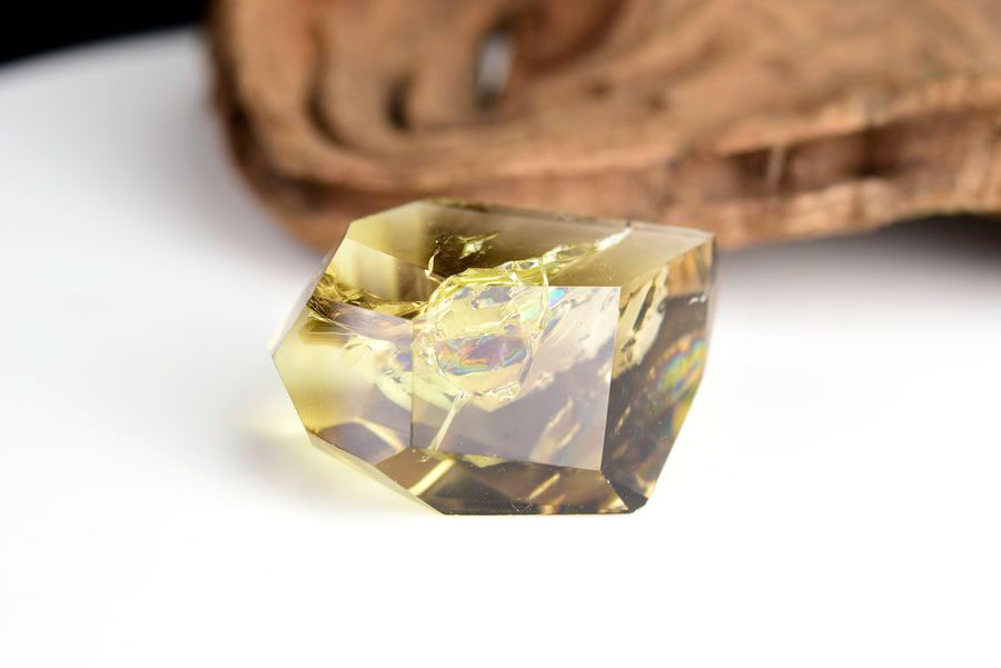 レインボーシトリン　虹入り　黄水晶　ダブルポイント　両剣　DT　天然石　パワーストーン