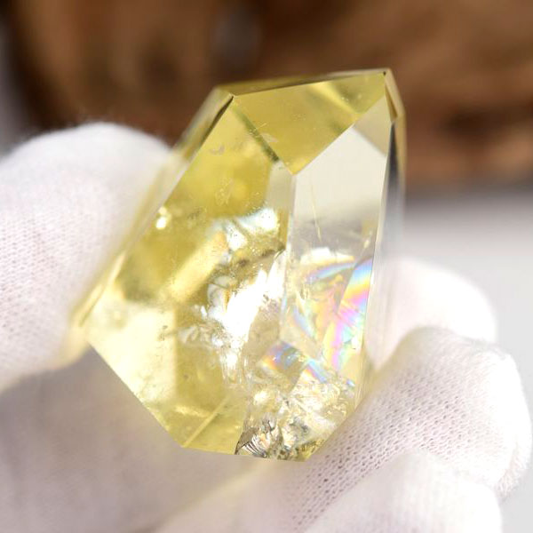 レインボーシトリン　虹入り　黄水晶　ダブルポイント　両剣　DT　天然石　パワーストーン