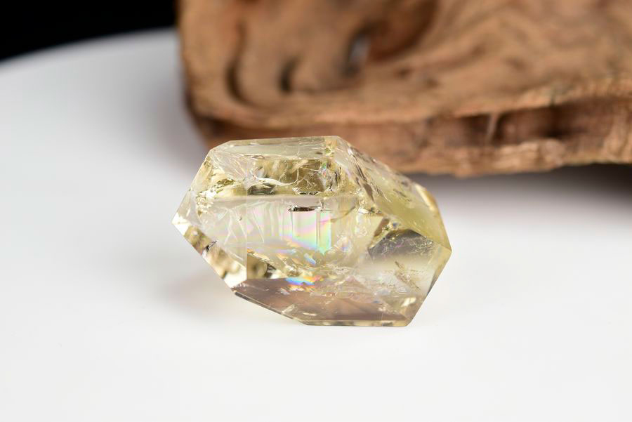 レインボーシトリン　虹入り　黄水晶　ダブルポイント　両剣　DT　天然石　パワーストーン