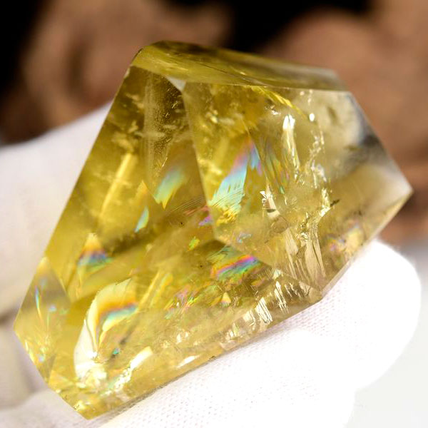 レインボーシトリン　虹入り　黄水晶　ダブルポイント　両剣　DT　天然石　パワーストーン