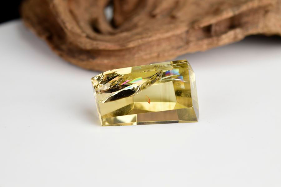 レインボーシトリン　虹入り　黄水晶　ダブルポイント　両剣　DT　天然石　パワーストーン