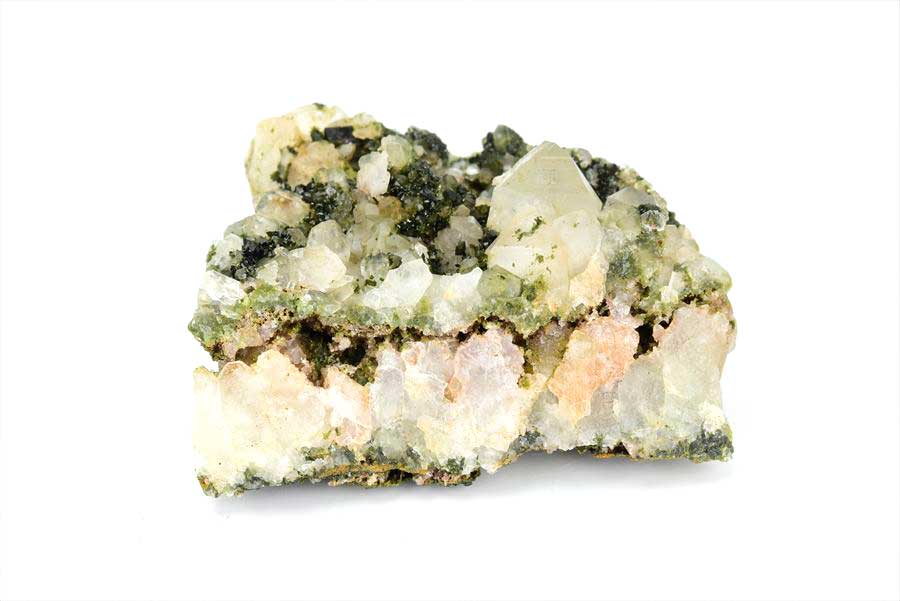 トルコ　ハッカリ産　エピソードクォーツ　Epidote with Quartz　緑簾石　水晶　クラスター　原石　鉱物