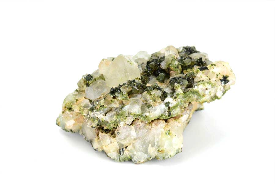 トルコ　ハッカリ産　エピソードクォーツ　Epidote with Quartz　緑簾石　水晶　クラスター　原石　鉱物