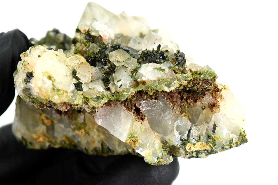 トルコ　ハッカリ産　エピソードクォーツ　Epidote with Quartz　緑簾石　水晶　クラスター　原石　鉱物