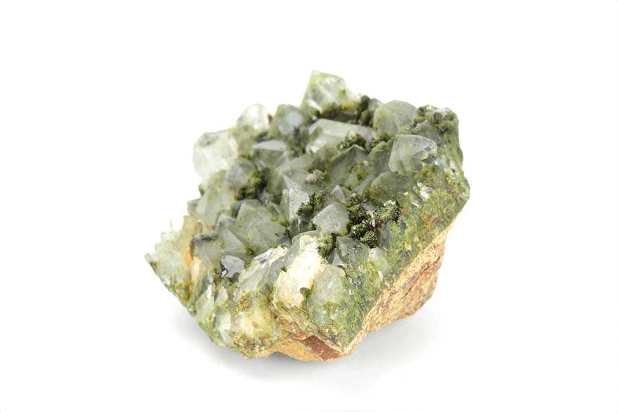 トルコ　ハッカリ産　エピソードクォーツ　Epidote with Quartz　緑簾石　水晶　クラスター　原石　鉱物