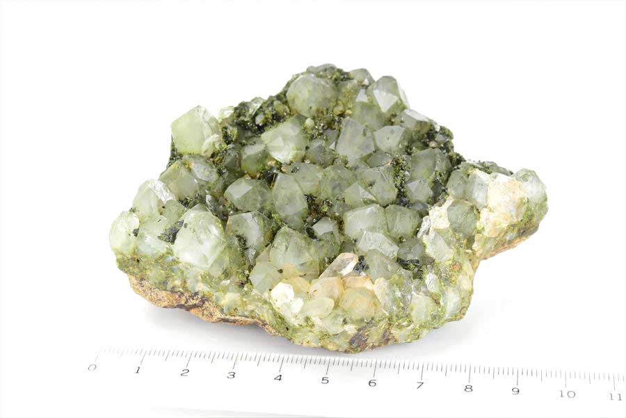 トルコ　ハッカリ産　エピソードクォーツ　Epidote with Quartz　緑簾石　水晶　クラスター　原石　鉱物