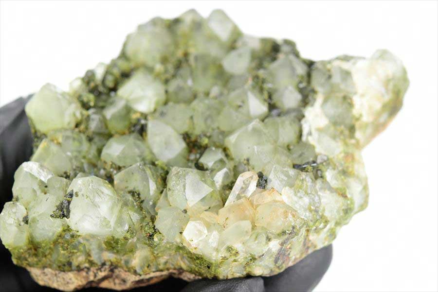 トルコ　ハッカリ産　エピソードクォーツ　Epidote with Quartz　緑簾石　水晶　クラスター　原石　鉱物
