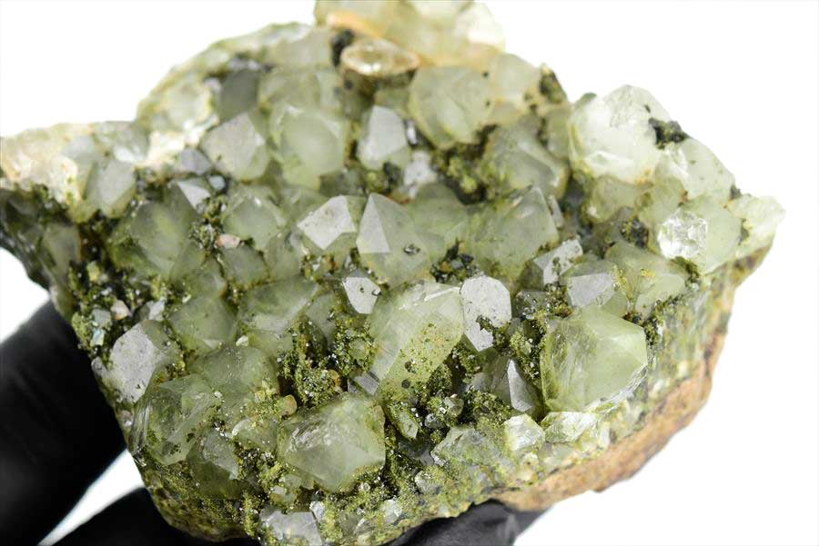 トルコ　ハッカリ産　エピソードクォーツ　Epidote with Quartz　緑簾石　水晶　クラスター　原石　鉱物