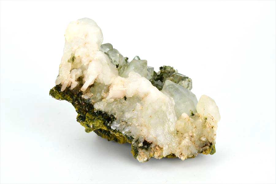 トルコ　ハッカリ産　エピソードクォーツ　Epidote with Quartz　緑簾石　水晶　クラスター　原石　鉱物