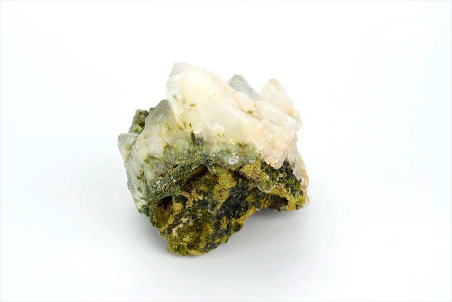 トルコ　ハッカリ産　エピソードクォーツ　Epidote with Quartz　緑簾石　水晶　クラスター　原石　鉱物