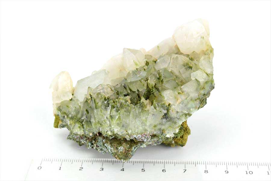 トルコ　ハッカリ産　エピソードクォーツ　Epidote with Quartz　緑簾石　水晶　クラスター　原石　鉱物