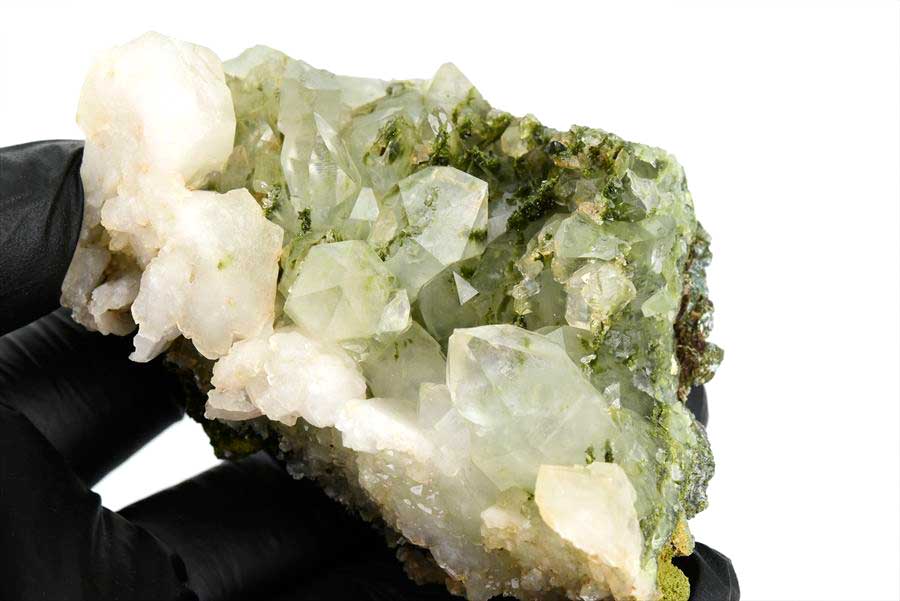 トルコ　ハッカリ産　エピソードクォーツ　Epidote with Quartz　緑簾石　水晶　クラスター　原石　鉱物