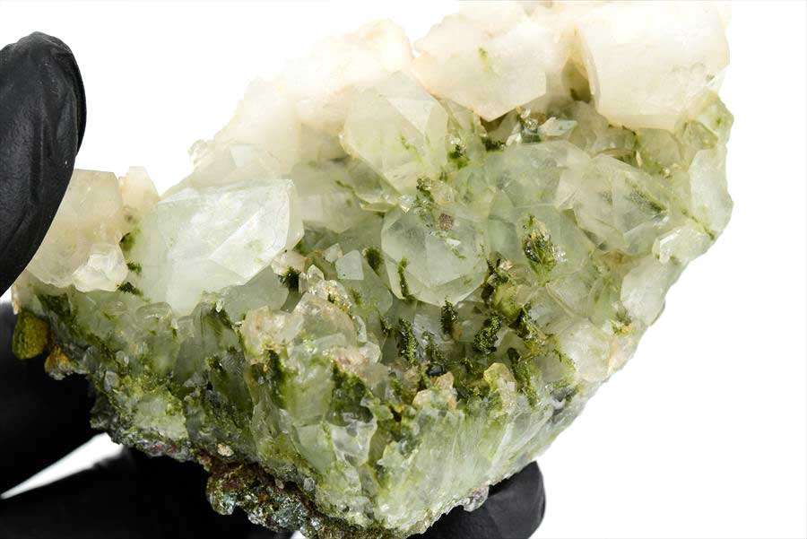 トルコ　ハッカリ産　エピソードクォーツ　Epidote with Quartz　緑簾石　水晶　クラスター　原石　鉱物