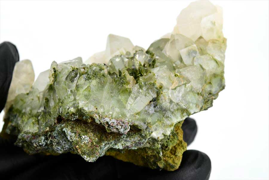 トルコ　ハッカリ産　エピソードクォーツ　Epidote with Quartz　緑簾石　水晶　クラスター　原石　鉱物