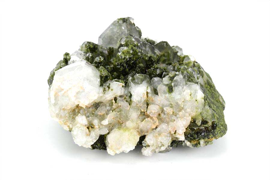 トルコ　ハッカリ産　エピソードクォーツ　Epidote with Quartz　緑簾石　水晶　クラスター　原石　鉱物