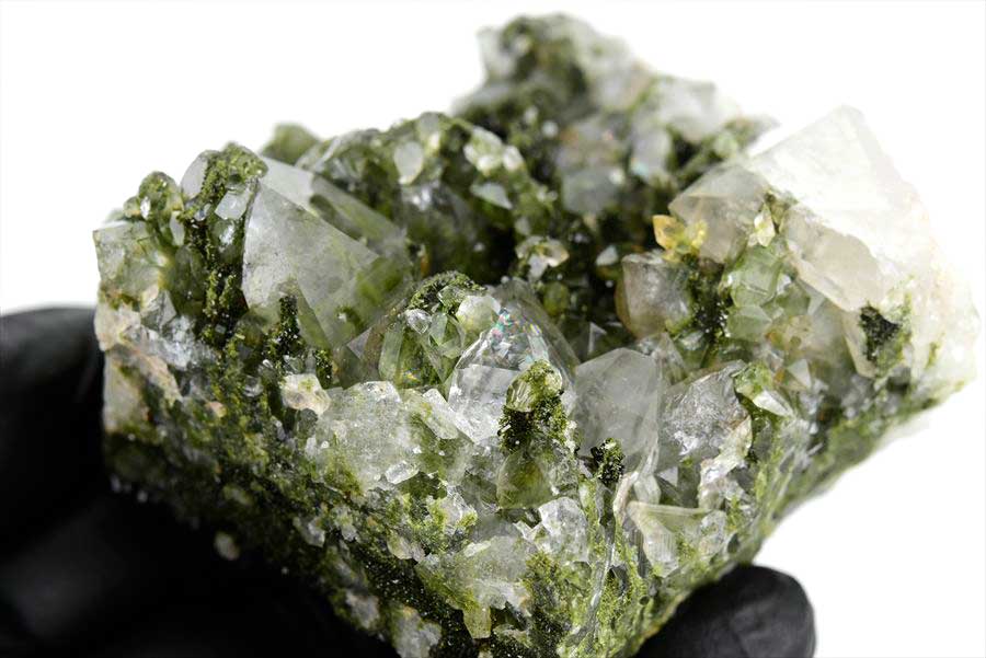 トルコ　ハッカリ産　エピソードクォーツ　Epidote with Quartz　緑簾石　水晶　クラスター　原石　鉱物