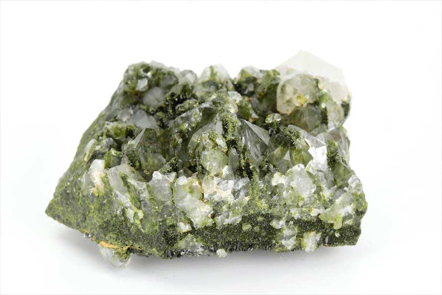 トルコ　ハッカリ産　エピソードクォーツ　Epidote with Quartz　緑簾石　水晶　クラスター　原石　鉱物