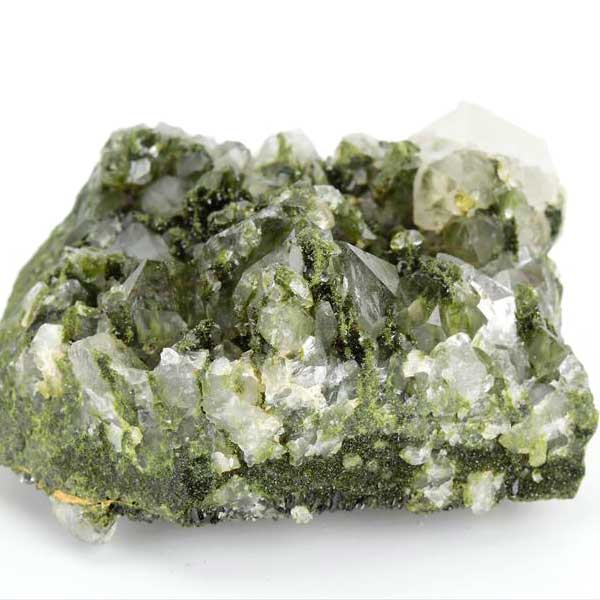 トルコ　ハッカリ産　エピソードクォーツ　Epidote with Quartz　緑簾石　水晶　クラスター　原石　鉱物