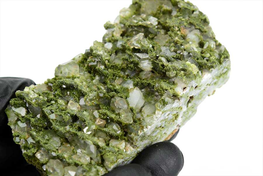 トルコ　ハッカリ産　エピソードクォーツ　Epidote with Quartz　緑簾石　水晶　クラスター　原石　鉱物
