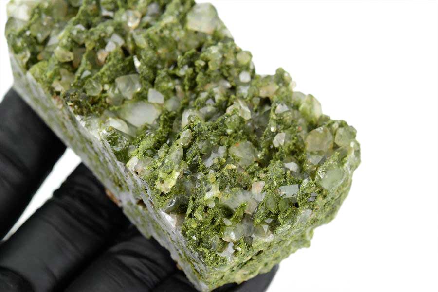トルコ　ハッカリ産　エピソードクォーツ　Epidote with Quartz　緑簾石　水晶　クラスター　原石　鉱物