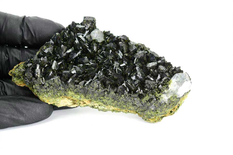 トルコ　ハッカリ産　エピソードクォーツ　Epidote with Quartz　緑簾石　水晶　クラスター　原石　鉱物