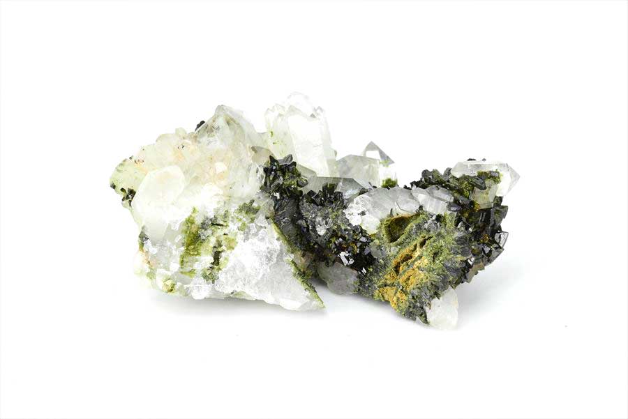 トルコ　ハッカリ産　エピソードクォーツ　Epidote with Quartz　緑簾石　水晶　クラスター　原石　鉱物