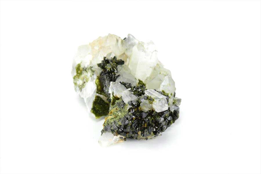トルコ　ハッカリ産　エピソードクォーツ　Epidote with Quartz　緑簾石　水晶　クラスター　原石　鉱物