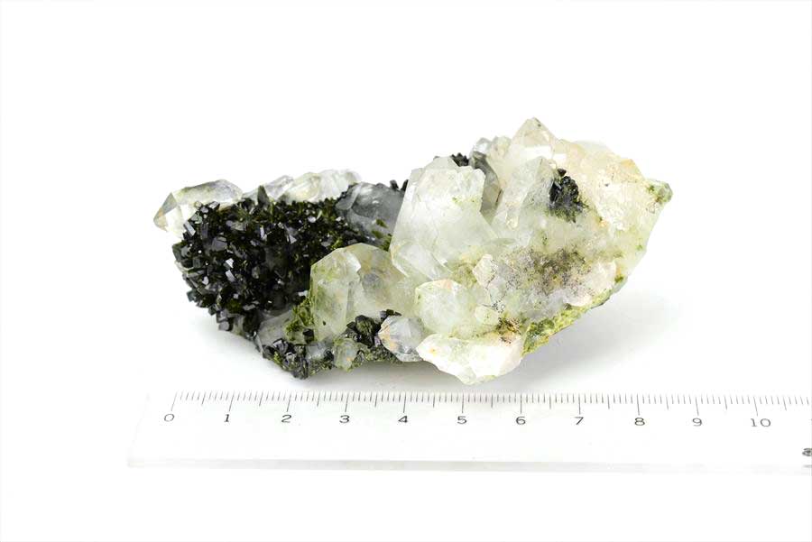 トルコ　ハッカリ産　エピソードクォーツ　Epidote with Quartz　緑簾石　水晶　クラスター　原石　鉱物