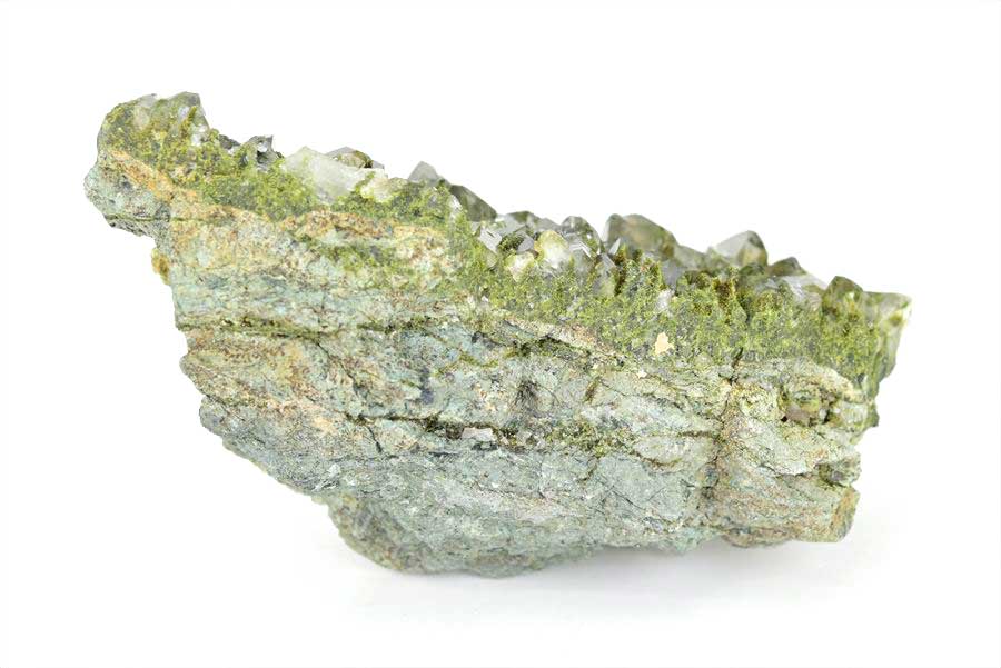 トルコ　ハッカリ産　エピソードクォーツ　Epidote with Quartz　緑簾石　水晶　クラスター　原石　鉱物