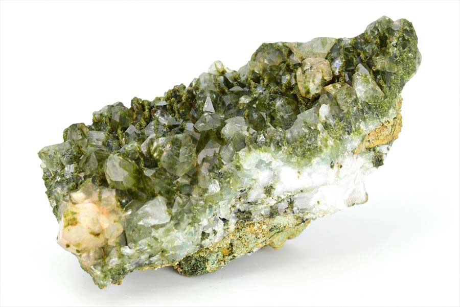 トルコ　ハッカリ産　エピソードクォーツ　Epidote with Quartz　緑簾石　水晶　クラスター　原石　鉱物